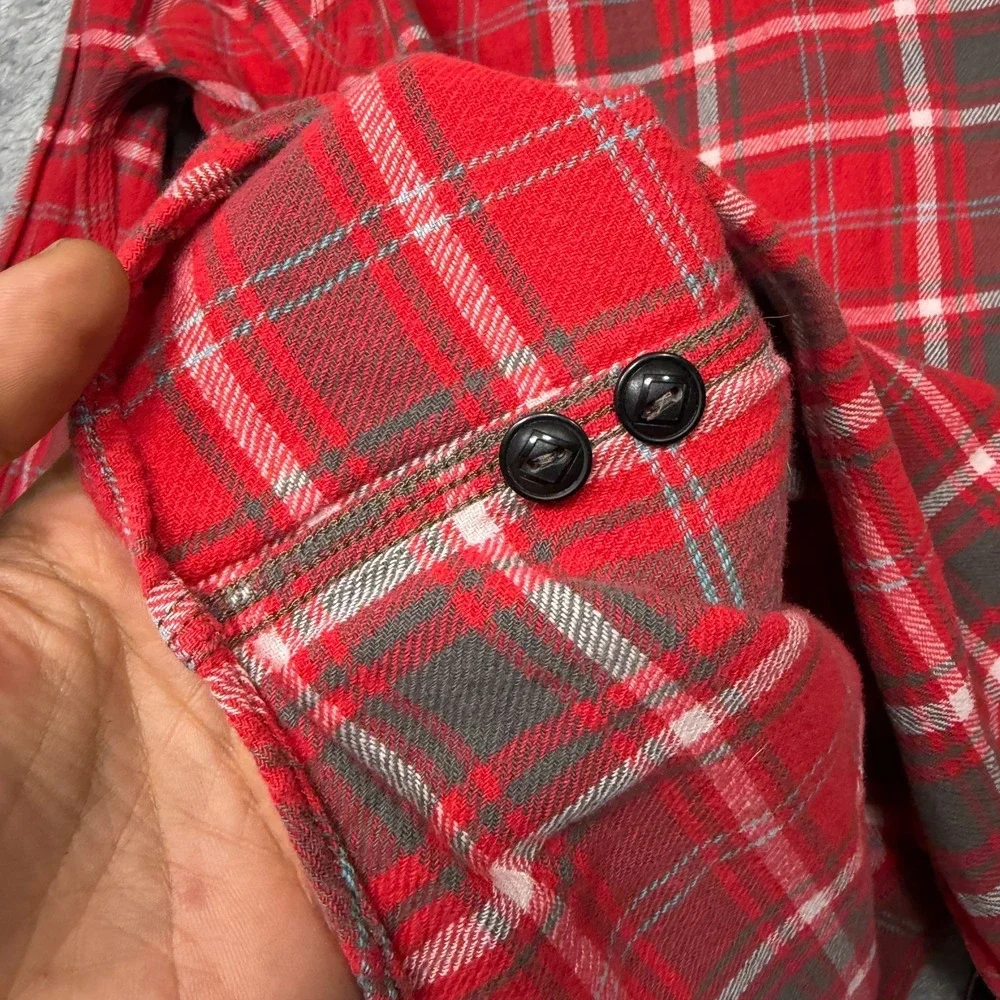 Polo Ralph‎ Lauren Flannel Workshirt Mens Large L Red Plaid Long Sleeve Shirt